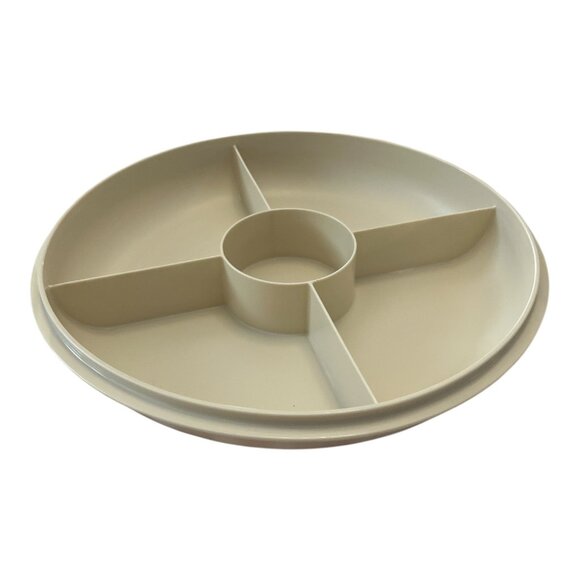 Vintage Tupperware Divided Serving Tray – Clear Plastic 4-Section Appetizer Dish - Picture 2 of 4